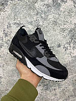 Мужские кроссовки Nike Air Max 90 Fortuna Black\Grey\White (чёрные с серым и белым) спортивные кроссы I1145