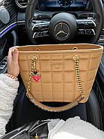 Женская сумка шопер Michael Kors Shopper (бежевая) Gi11193 большая стильная красивая деловая cross