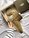 Жіночі зимові уги Ugg Classic Mini Mokko Suede (коричневі) якісне тепле взуття з хутром UG073 топ, фото 4
