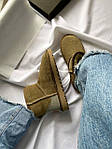 Жіночі зимові уги Ugg Classic Mini Mokko Suede (коричневі) якісне тепле взуття з хутром UG073 топ, фото 8