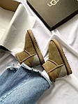 Жіночі зимові уги Ugg Classic Mini Mokko Suede (коричневі) якісне тепле взуття з хутром UG073 топ, фото 10