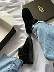 Жіночі зимові чоботи Ugg Ultra mini Suede Lux (чорні) короткі міні уги з хутром UG083 топ, фото 9