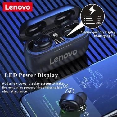НАУШНИКИ TWS LENOVO HT18 BLACK (чорні) (2е покоління) ОЕ7002 час атономної роботи 4 години топ
