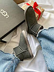 Жіночі зимові уги Ugg mini Grey Lux (сірі) круті комфортні теплі чоботи UG084 топ, фото 10