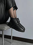 Чоловічі зимові черевики UGG Neumel Leather Black (чорні) коротке повсякденне тепле взуття з хутром S959 топ, фото 3