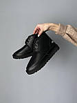 Чоловічі зимові черевики UGG Neumel Leather Black (чорні) коротке повсякденне тепле взуття з хутром S959 топ, фото 4