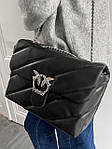 Жіноча подарункова сумка Pinko Puff Black Bag (чорна) torb0073 модна красива стильна з пташками екошкіра топ, фото 6