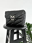 Жіноча подарункова сумка Pinko Puff Black Bag (чорна) torb0073 модна красива стильна з пташками екошкіра топ, фото 10