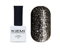 Гель-лак Kiemi professional №129 серебряные блестки на черной основе, 10ml.