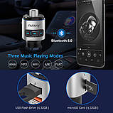 Автомобільний Bluetooth FM-передавач Nulaxy, 7 кольорів, світлодіодна підсвітка, фото 2