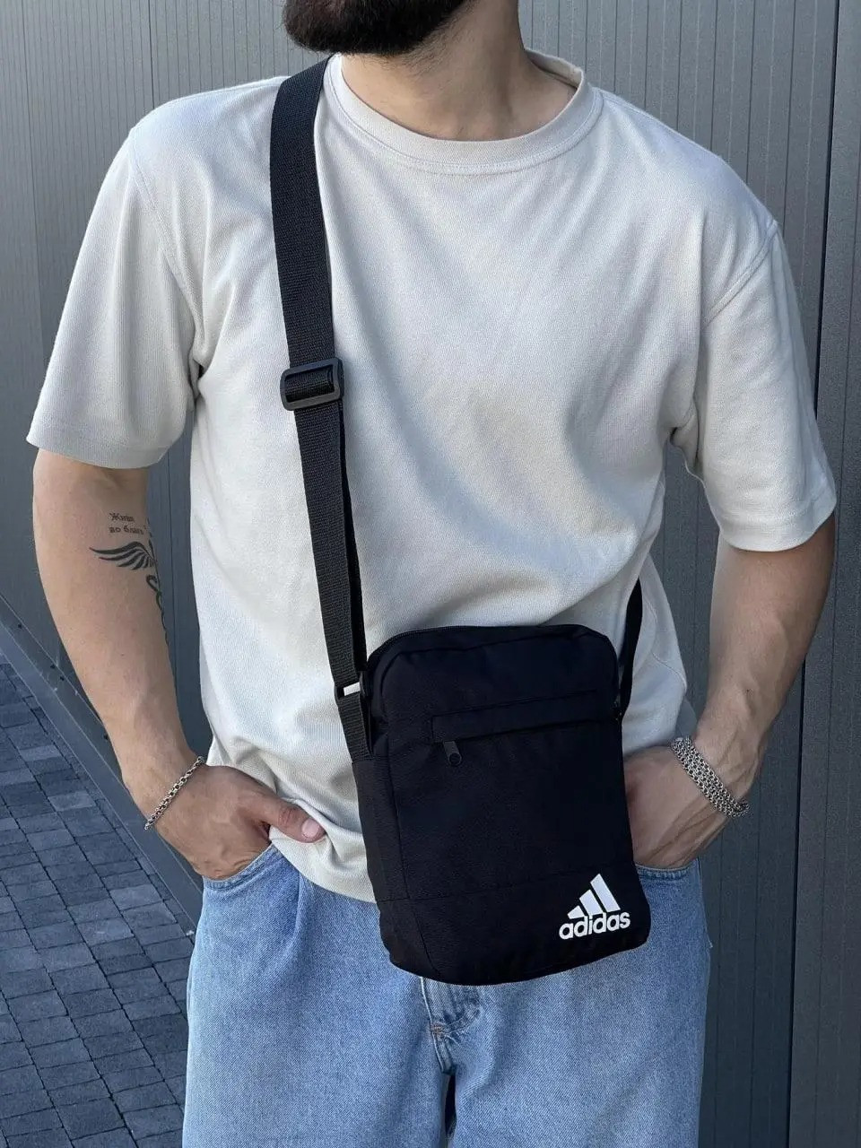 Барсетка мужская Adidas черная | Мессенджер сумка через плече адидас ...
