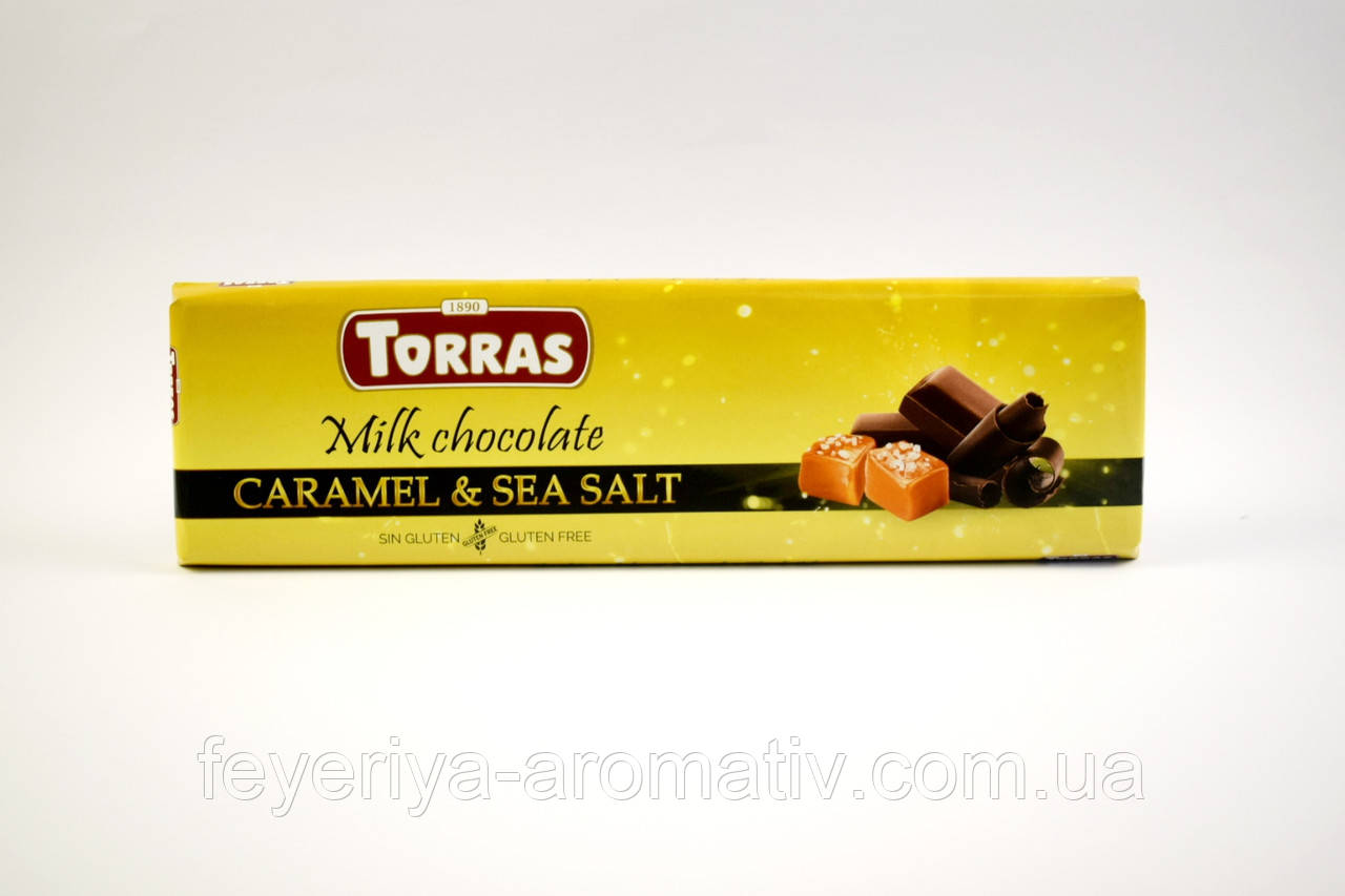 Шоколад молочний без глютена з карамеллю та морською сіллю Torras 300г (Іспанія)