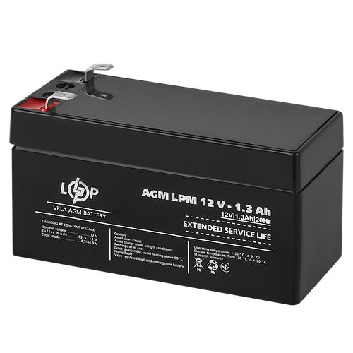 Акумулятор кислотний AGM LogicPower LPM 12 - 1,3 AH (4131)