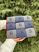 Новогодний подарочный набор носков высоких мужских теплых зимних патриотических качественных 9 пар 40-45
