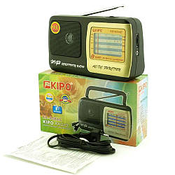 Радіоприймач FM ФМ Kipo KB 408AC Aux, Чорний / Портативний радіо приймач / Кишенькове міні радіо