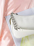 Жіноча сумка багет рептилія 047 біла, фото 3