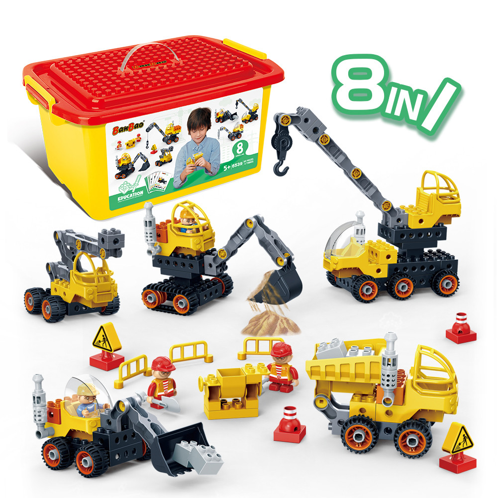 Конструктор "Наука" Набір будівельної техніки 8в1 (93 елм.) /Banbao, фото 1
