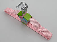 Плечики вешалки металлический в силиконовом покрытии нежно-розового цвета, длина 40,5 см, в упаковке 10 штук