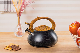 Чайник зі свистком із неіржавкої сталі Об'єм 3 л Edenberg EB-8837/Чайник для плити