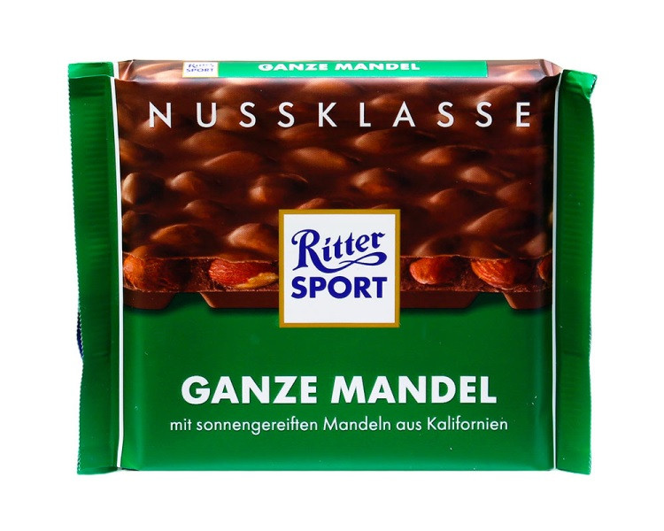 Шоколад Молочний з Мигдалем Риттер Спорт Ritter Sport Ganze Mandel 100 г Німеччина