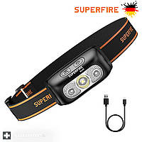 Налобный фонарик USB аккумуляторный LED SUPERFIRE HL-05D