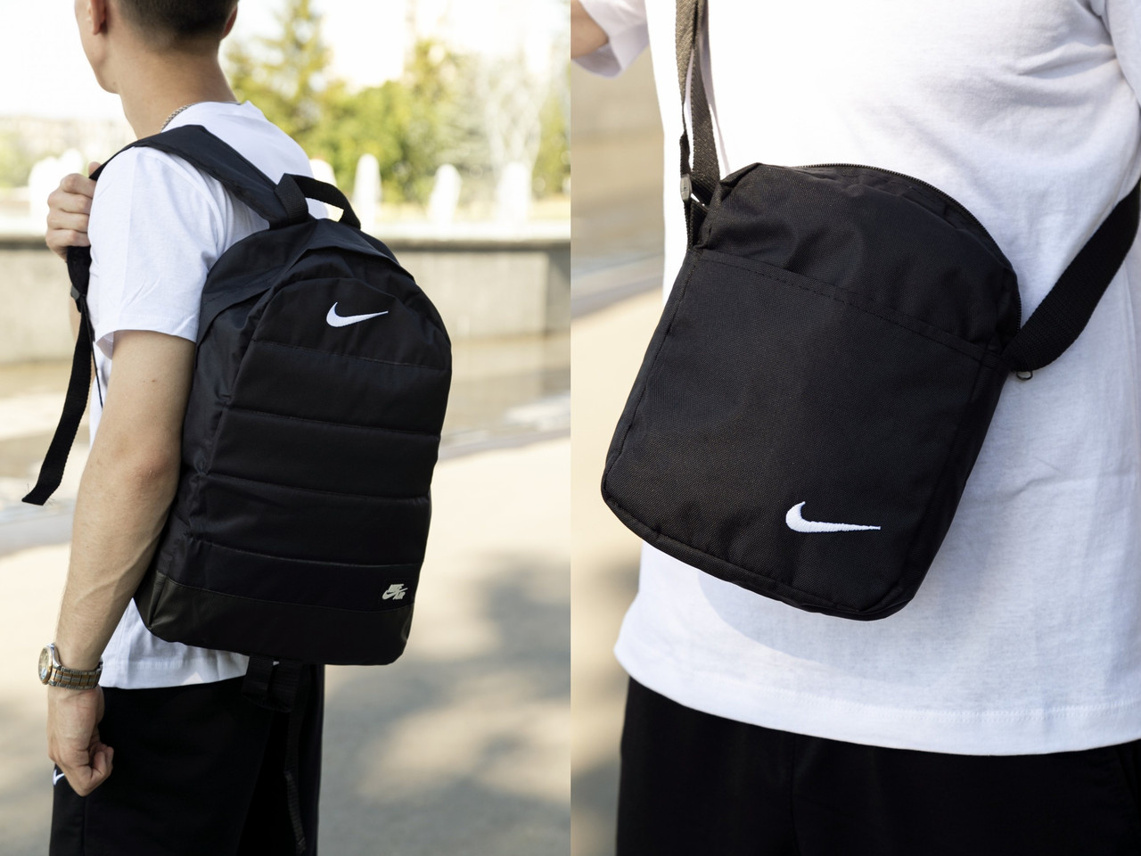 Рюкзак Nike і Барсетка Найк чорний спортивний чоловічий жіночий портфель, фото 1