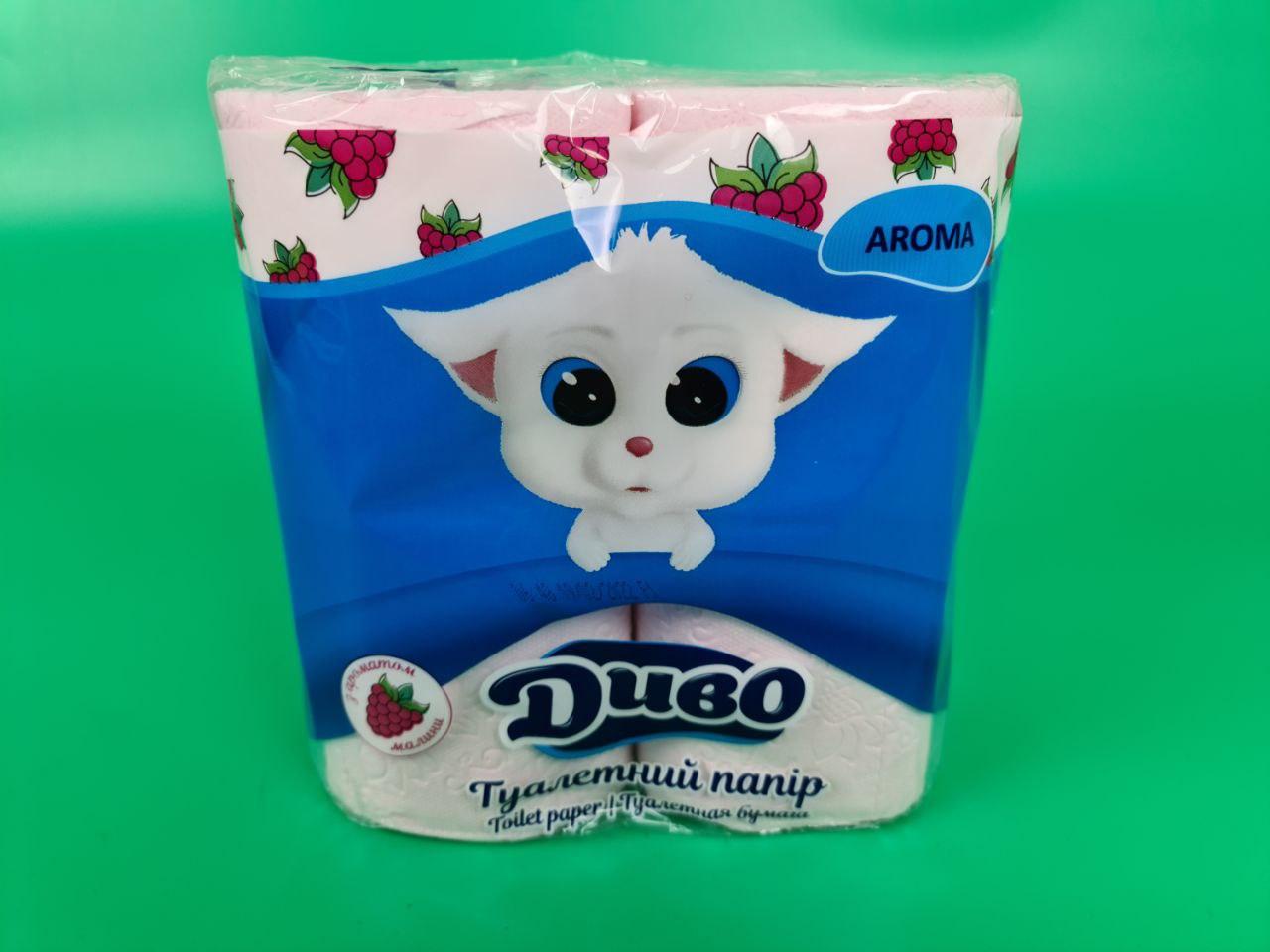 Туалетний папір рожевий з ароматом малини (а4) Диво (1 пачка), фото 1