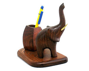 Діловий подарунок підставка для ручок і олівців зі статуеткою слон, фото 2