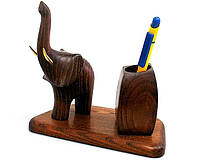 Деловой подарок подставка для ручек и карандашей со статуэткой слон