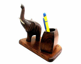 Діловий подарунок підставка для ручок і олівців зі статуеткою слон, фото 3