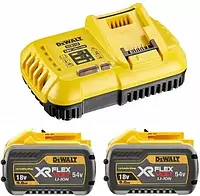 DeWALT FLEXVOLT Zestaw 2 akumulatory DCB547 18V/54V 9,0Ah + Ładowarka DCB118 DCB118X2