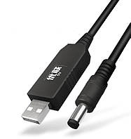 Кабель питания UnnLink USB 2.0 to DC 5.5x2.1 mm 9V 1A для Wi-Fi роутера 1M Black (0262)