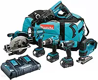 Makita DLX6068PT akumulatorowy zestaw Combo 18V 3x5,0Ah Li-Ion (DHP453+DTD152+DHR202+DJV180+DSS611+DML802) w