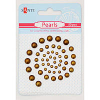 Перлини самоклеючі, бронзові, 50 шт, SANTI  952636