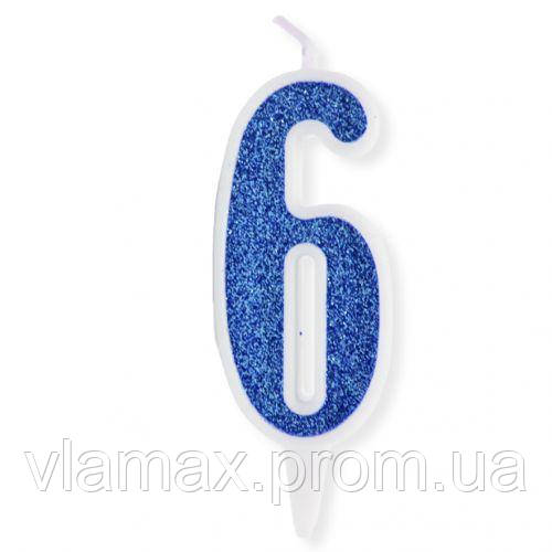 Свечка Декоративная "Цифра 6", Голубая — Купить Недорого на Bigl.ua ...