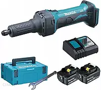 Makita Akumulatorowa Szlifierka Prosta 18V Tuleja 6Mm 2X5,0Ah + Ładowarka Dgd800Rtj