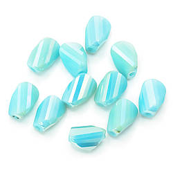 Намистини Кришталь спіраль 4х9 мм Ø 1,3 мм Блакитний АВ 10 шт.