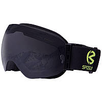 Очки горнолыжные SPOSUNE черная оправа/цвет линз-серый/Очки для катания на лижах