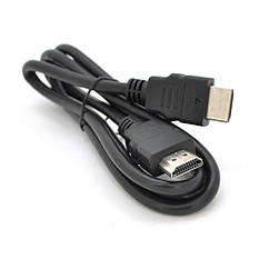 Кабель Merlion HDMI-HDMI HIGH SPEED Premium 1m, v1.4, OD-7.5mm, круглий Black, коннектор Black, (Пакет), Q350