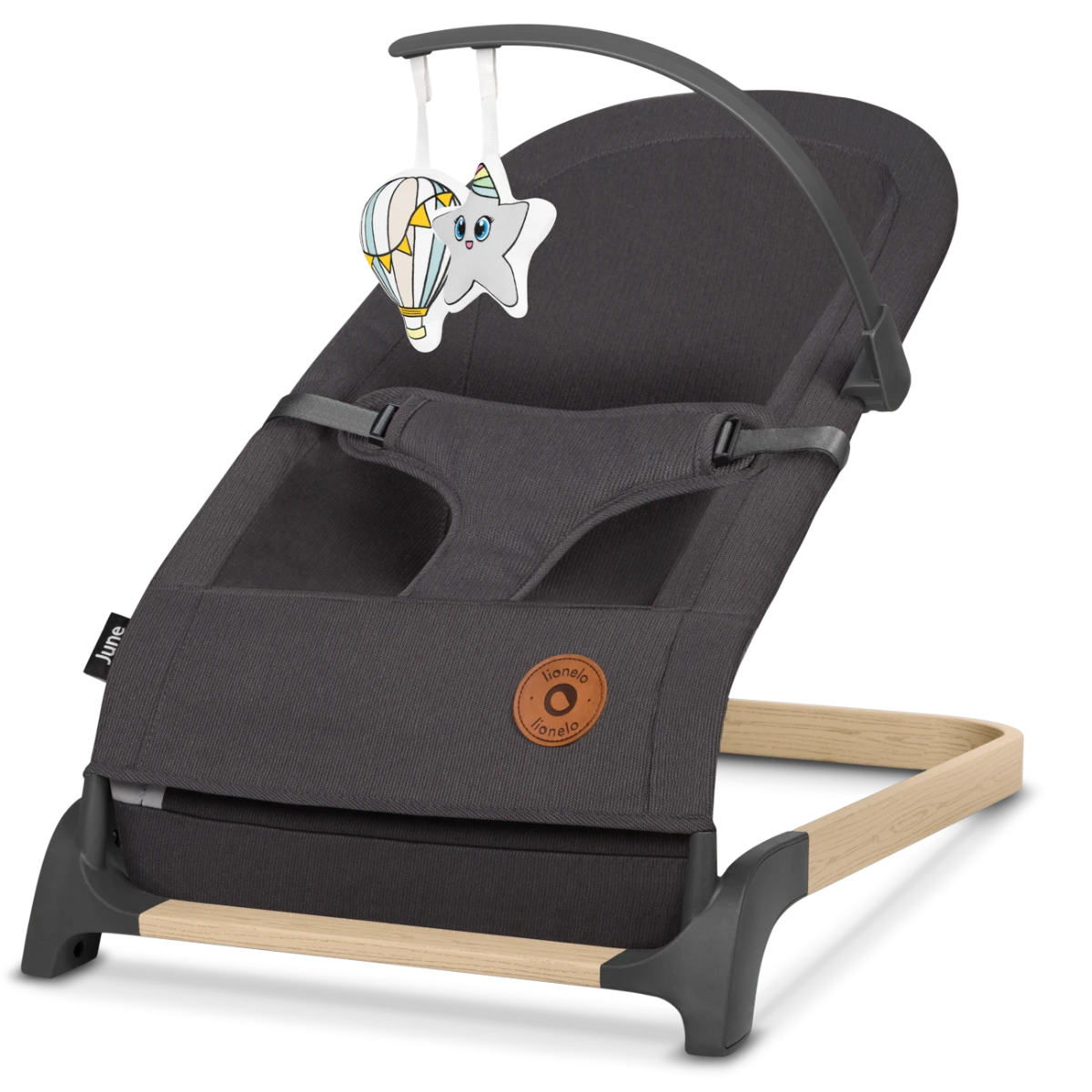 Дитячий шезлонг Lionelo JUNE AIR GREY GRAPHITE, фото 1