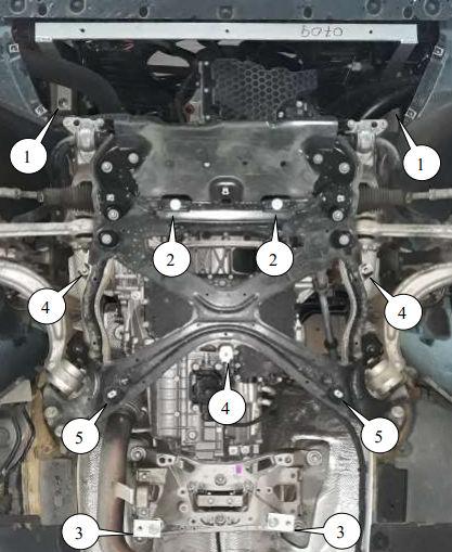 Защита двигателя Audi A4 В9 2015- Kolchuga - фото 2 - id-p597243951