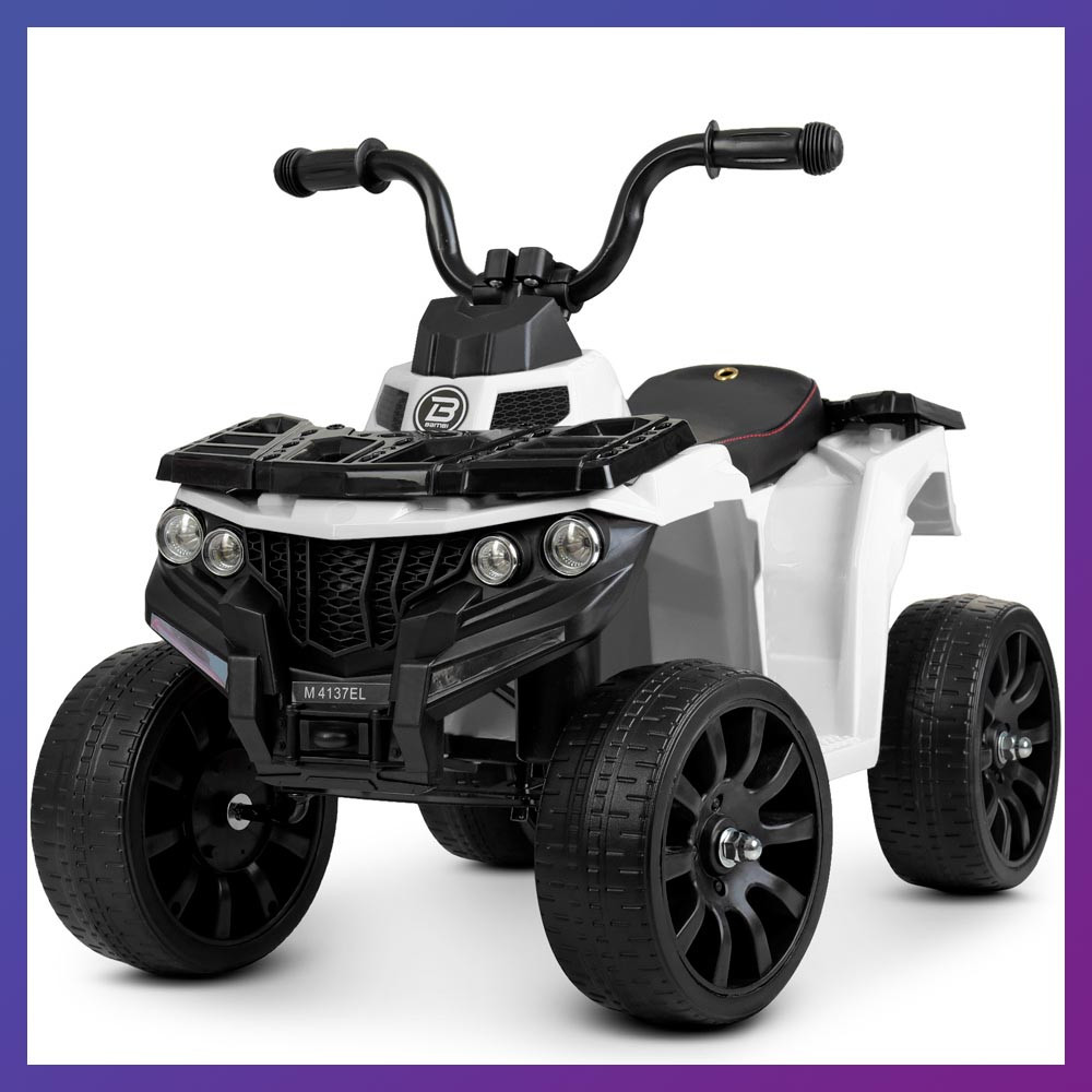 Дитячий електроквадроцикл на акумуляторі Bambi M 4137 для дітей 2-5 років білий