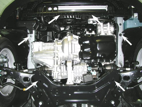 Защита двигателя Kia Sportage III 2010-2015 Kolchuga - фото 3 - id-p597245705