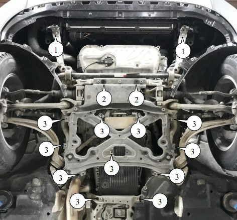 Защита двигателя Audi Q7 2015- Kolchuga - фото 1 - id-p1289097926