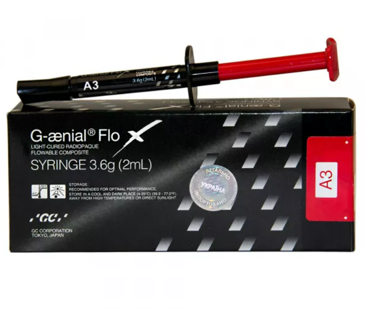 G-AENIAL FLO X — рідкий композит із високим рівнем рентгеноконтрастності A3, шприц 3.6 г