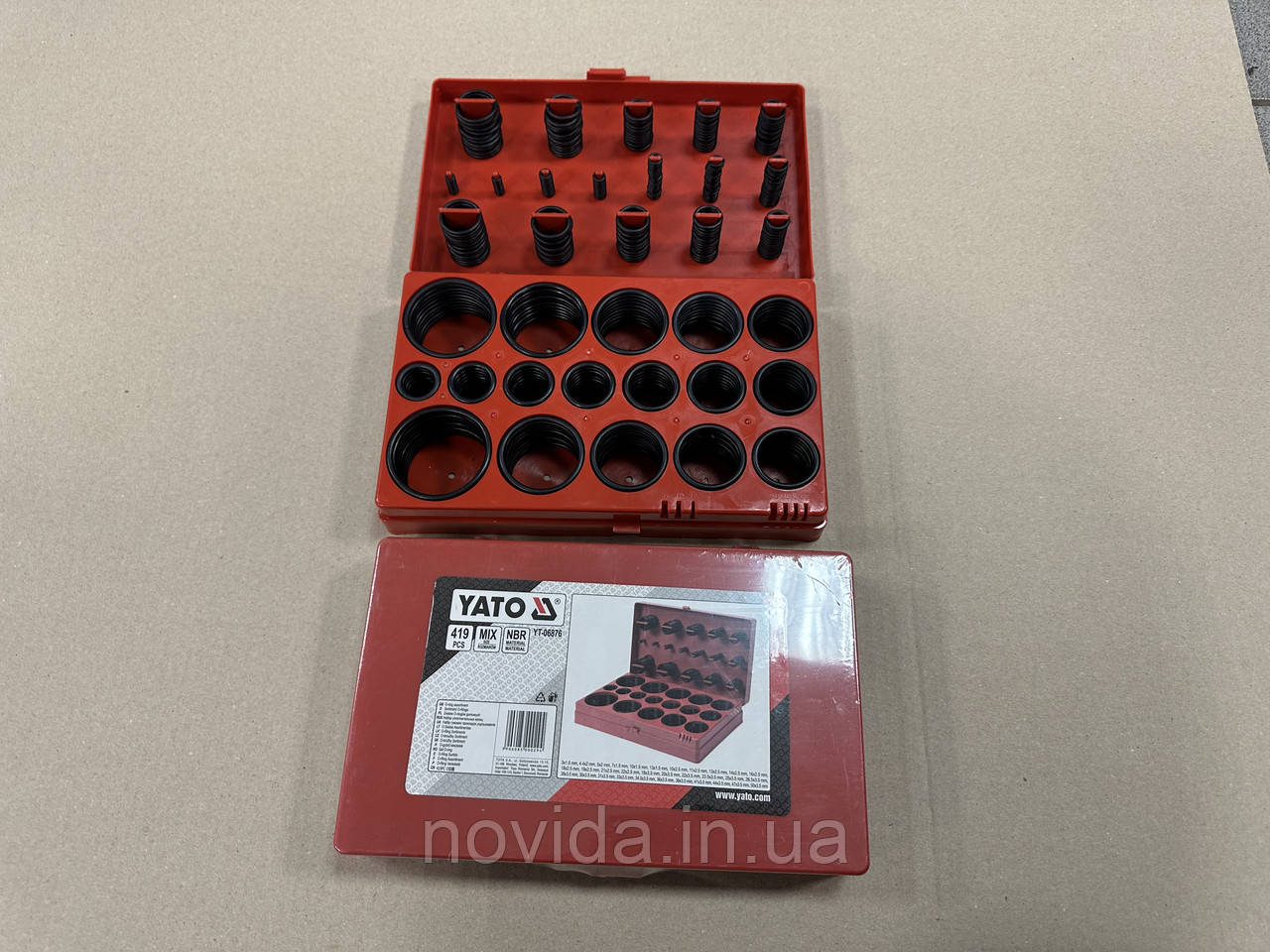Набір гумових прокладок кілець D=3- 50 мм, 419 шт пр-во YATO YT-06876