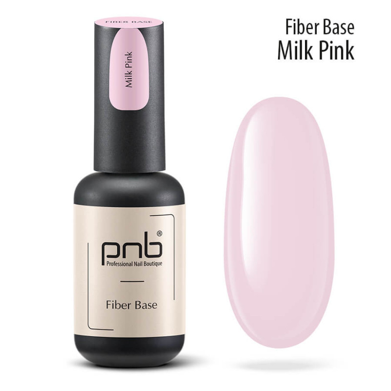 Файбер база PNB, молочно-рожева, 8 мл/Fiber UV/LED Base Milk Pink