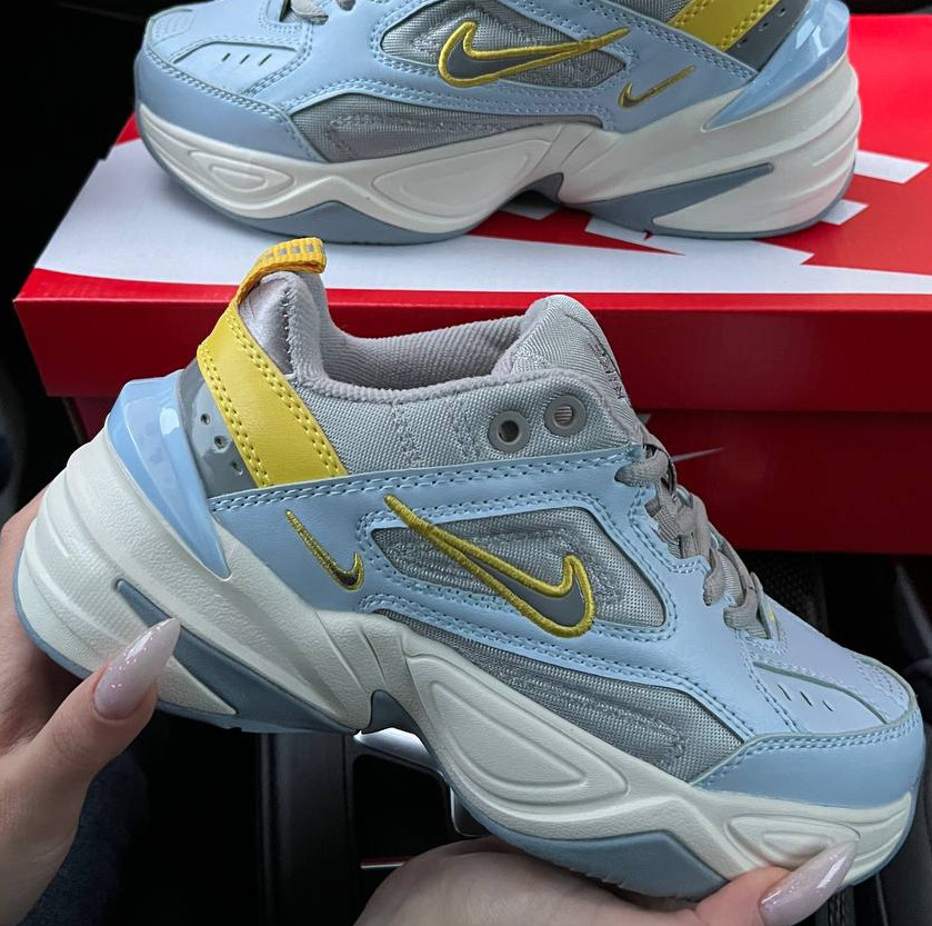 Жіночі кросівки Nike M2K Tekno UA осінь-весна-літо демісезонні блакитні. Живо фото