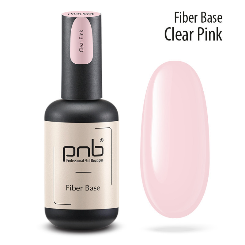Файбер база PNB, прозоро-рожева, 17 мл/Fiber UV/LED Base Clear Pink