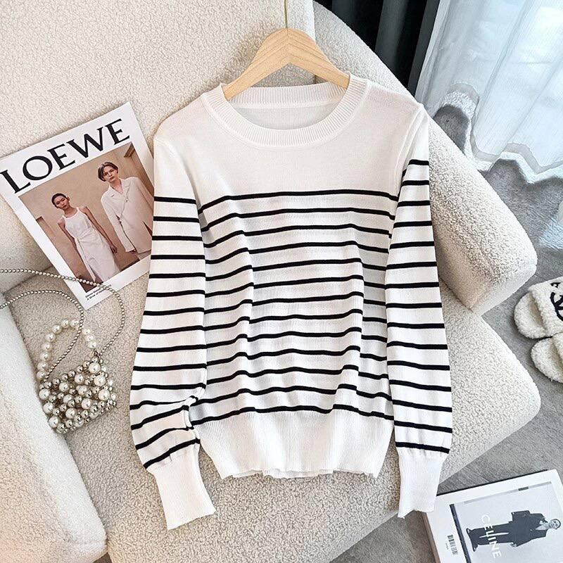 Жіночий смугастий джемпер тонкого в'язання (р. 42-46) 91043096, фото 1